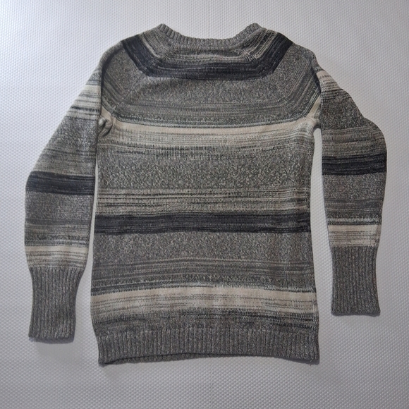Womens Gray Striped Sweater - Picture 8 of 9